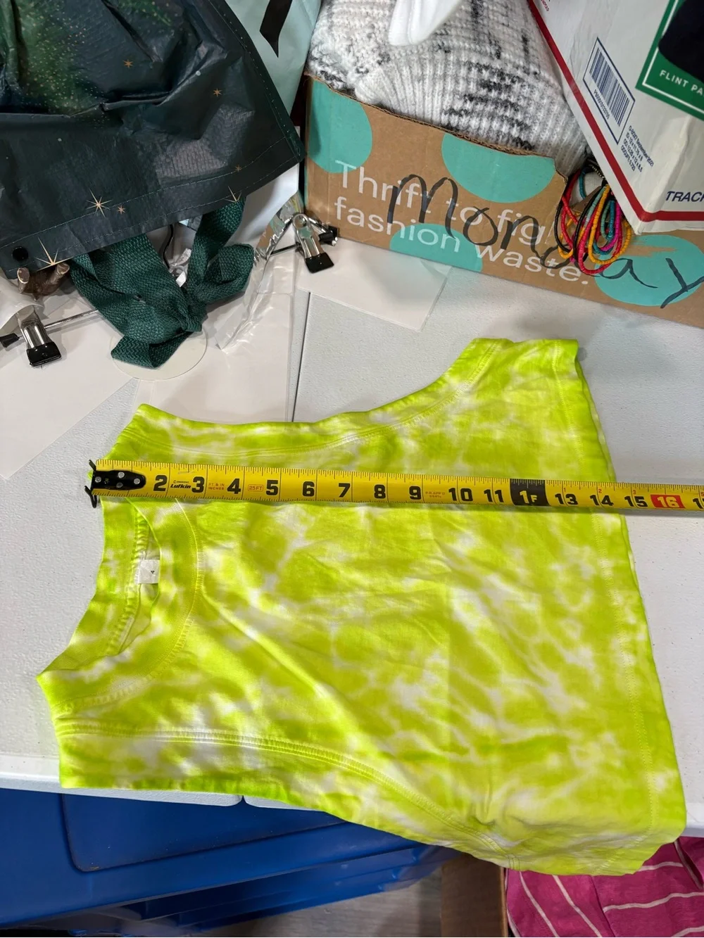 Lululemon All Yours Crop Tank Size 4 Marmoleado Tie Dye Eccentric Lime